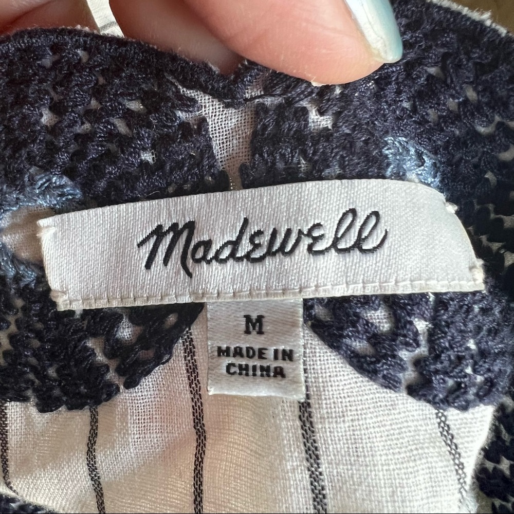 MADEWELL Embroidered Butterfly Dress in Stripe|lightweight striped cotton|medium - Picture 7 of 8